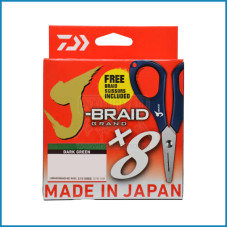 Multifilamento Daiwa J-Braid Grand x8 Dark Green + Tesoura 0.18mm 270m